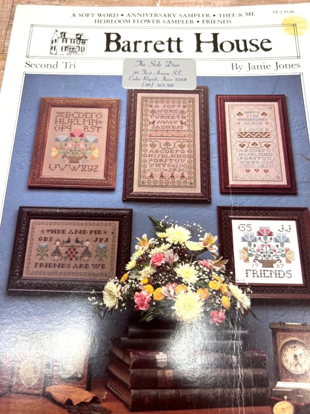 Barrett House Second Tri Sampler Pattern Cross-Stitch Book By Janie Jones